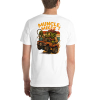 Back view of white Monster Rods 034 unisex T-shirt