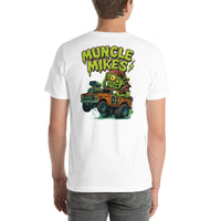 Back view of white Monster Rods 037 unisex T-shirt