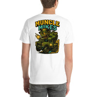 Back view of white Monster Rods 040 unisex T-shirt