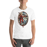 Vintage aviation pin-up T-shirt Edition 07, White front product mockup