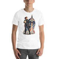 Vintage aviation pin-up T-shirt Edition 10, White front product mockup