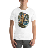 Vintage aviation pin-up T-shirt Edition 12, White front product mockup