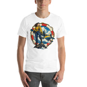 Vintage aviation pin-up T-shirt Edition 14, White front product mockup