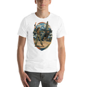 Vintage aviation pin-up T-shirt Edition 21, White front product mockup