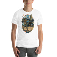 Vintage aviation pin-up T-shirt Edition 21, White front product mockup