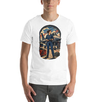 Vintage aviation pin-up T-shirt Edition 23, White front product mockup