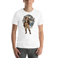 Vintage aviation pin-up T-shirt Edition 38, White front product mockup