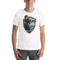 Vintage aviation pin-up T-shirt Edition 39, White front product mockup