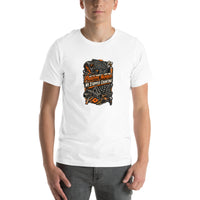 Prototype Number—We Stopped Counting garage T-shirt, White front mockup