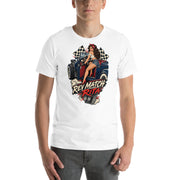 Rev Match Rita hot-rod T-shirt, White front mockup