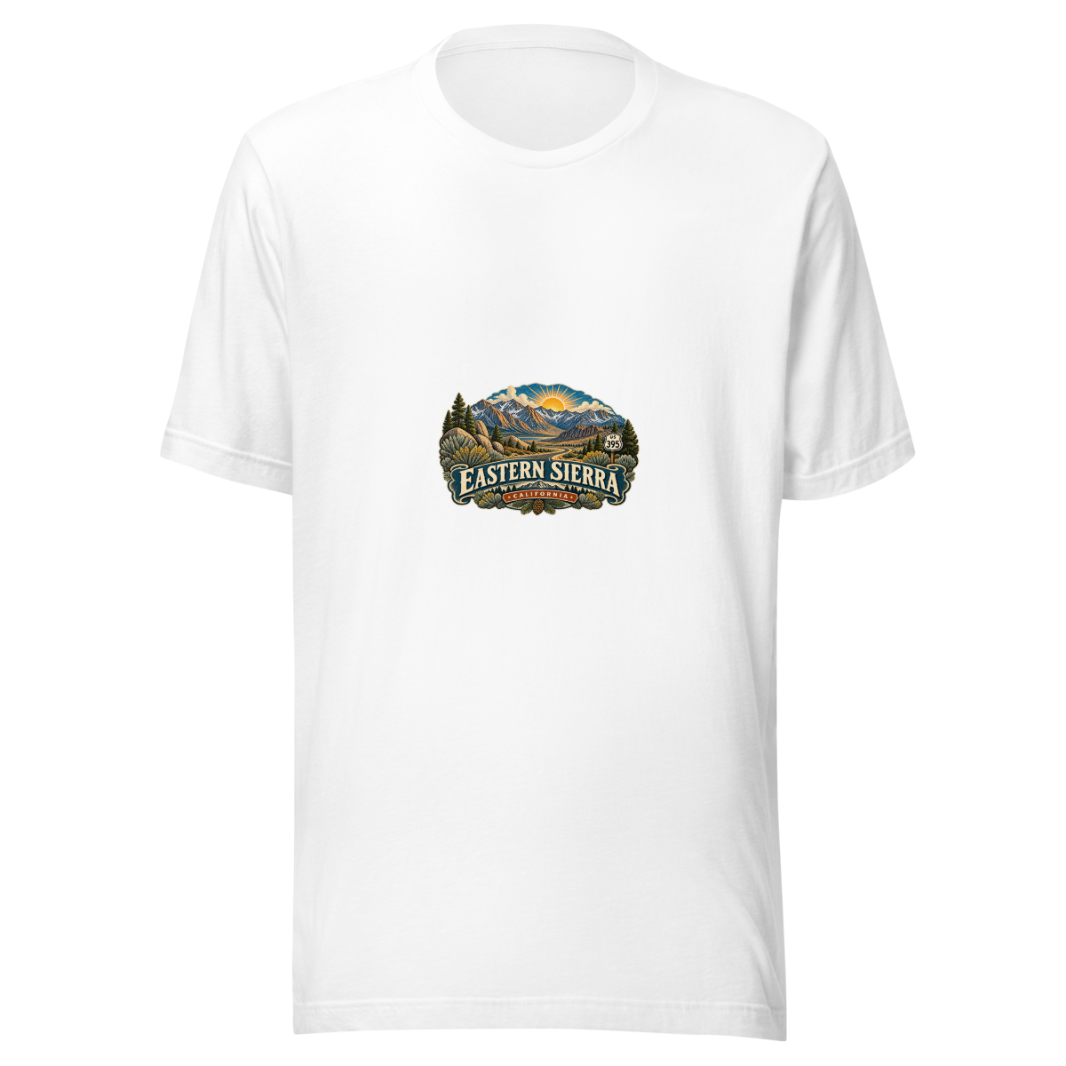 Eastern Sierra Scenic Enamel Unisex T-Shirt product mockup 5