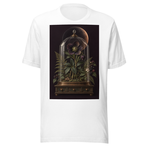 Eclipse Hellebore Gothic Botanical – Dark Academia Unisex T-Shirt — front view
