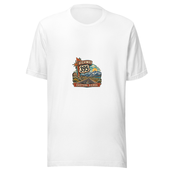 Highway 395 Eastern Sierra Unisex T-Shirt product mockup 5