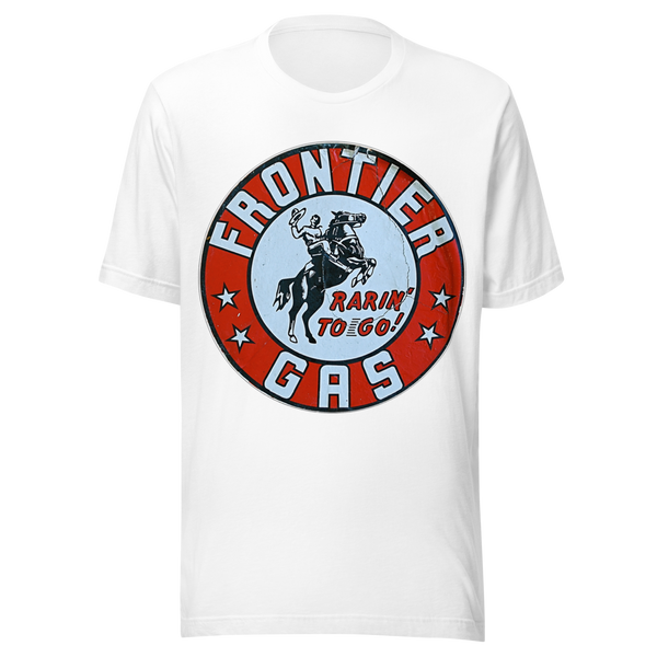 Frontier Gas Vintage Gas and Oil Unisex T-Shirt — front view
