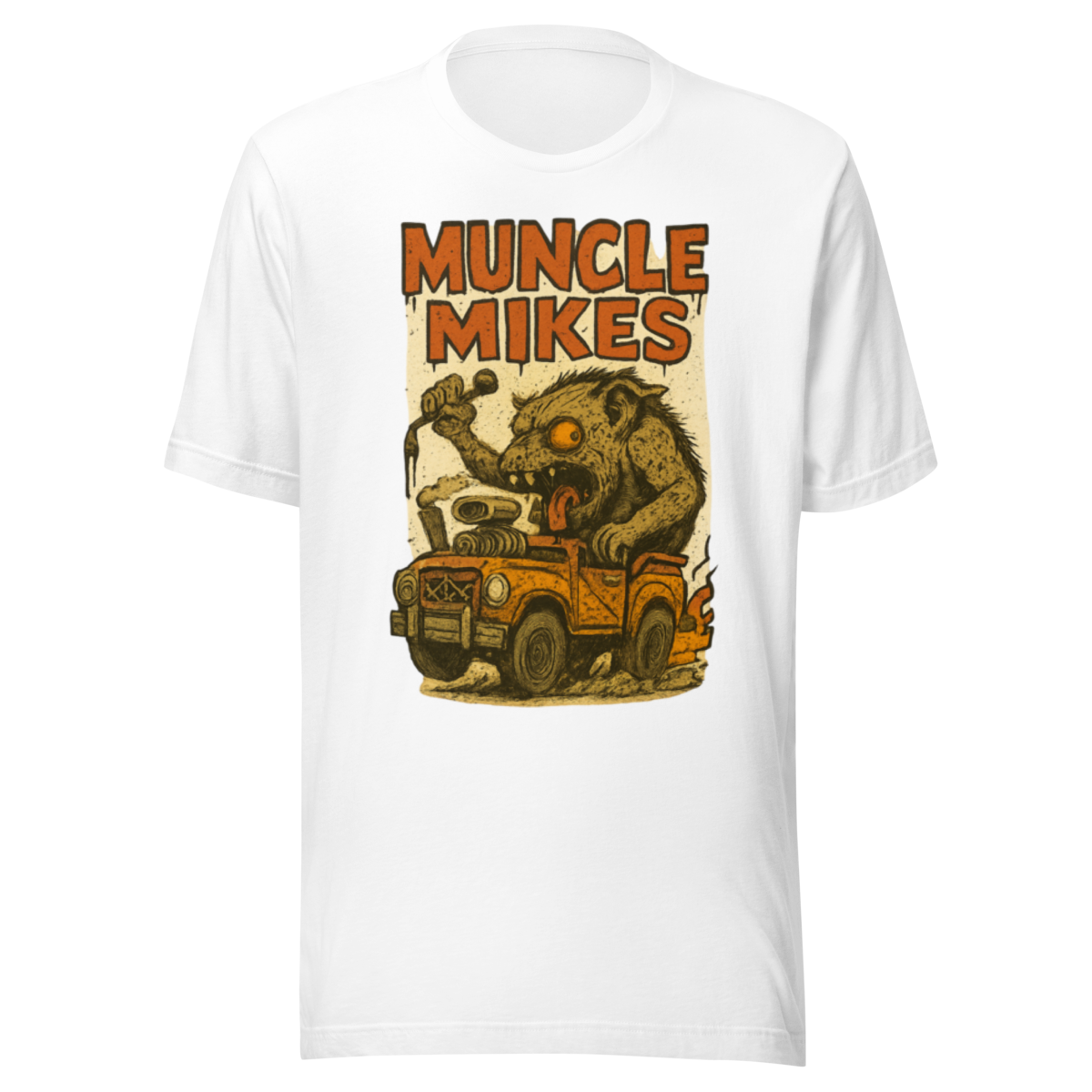 Muncle Mikes Hot Rod and Rat Rod Shirt Mayhem! Monster Rods! (009) Unisex T-Shirt product mockup 5