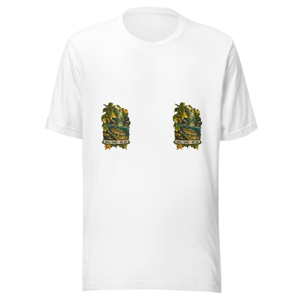 Small Creek Big Day Trout Unisex T-Shirt product mockup 5
