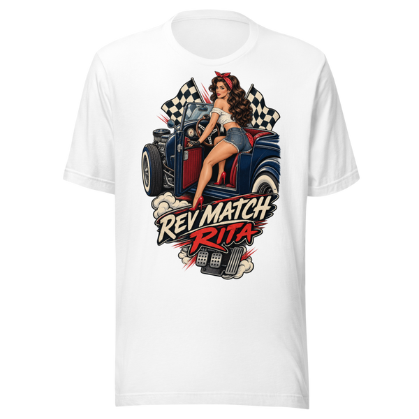 Rev Match Rita Hot Rod Unisex T-Shirt product mockup 5