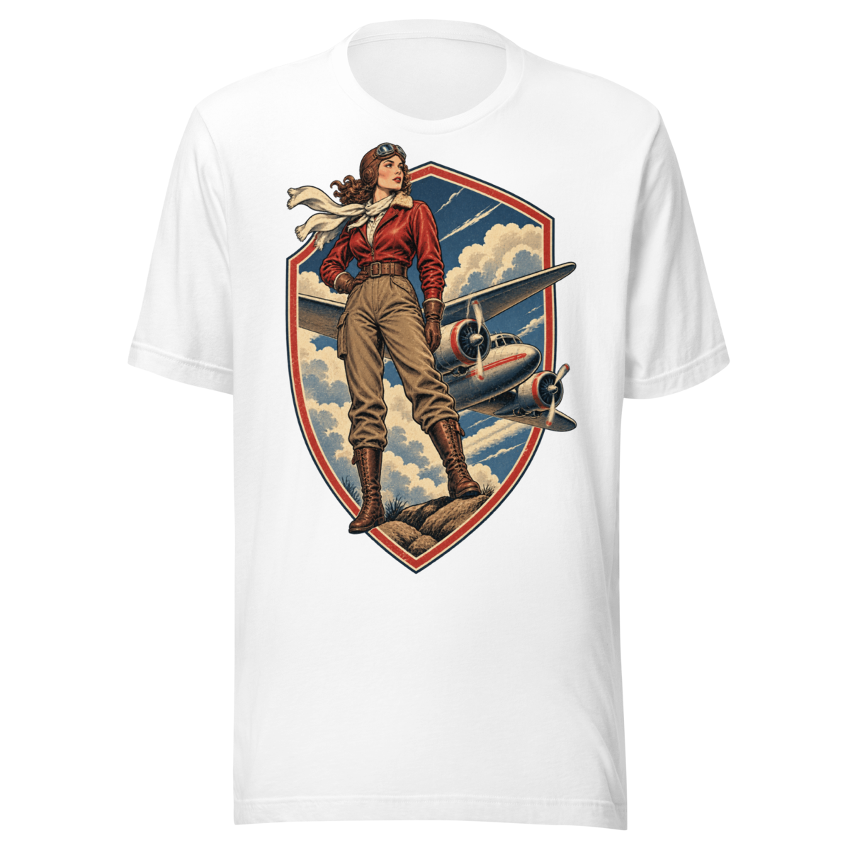 Vintage Aviation Pin-Up T-Shirt – Edition 06 Unisex T-Shirt product mockup 5