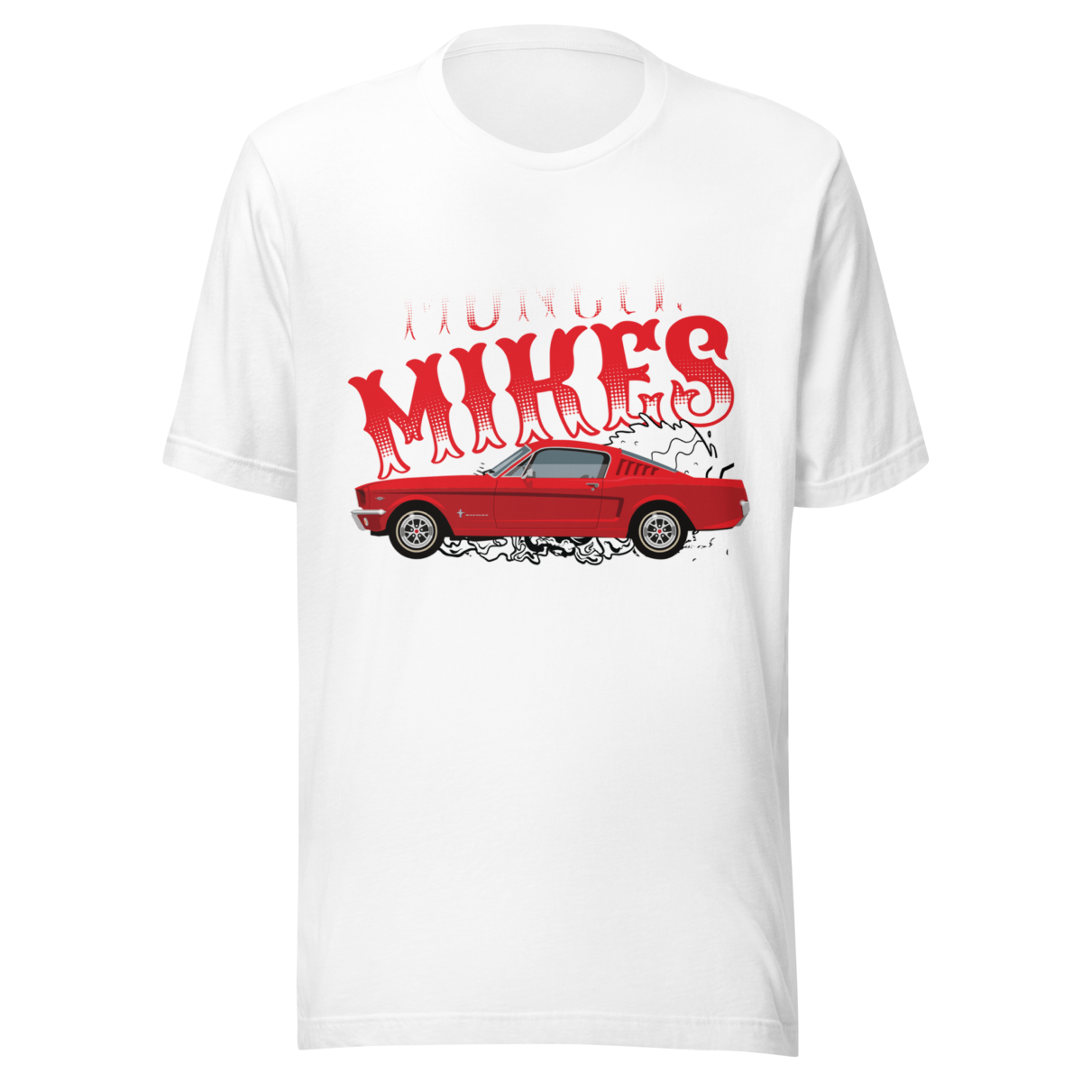 Smoking Hot Rod 1965 Mustang Fastback Unisex T-Shirt product mockup 5