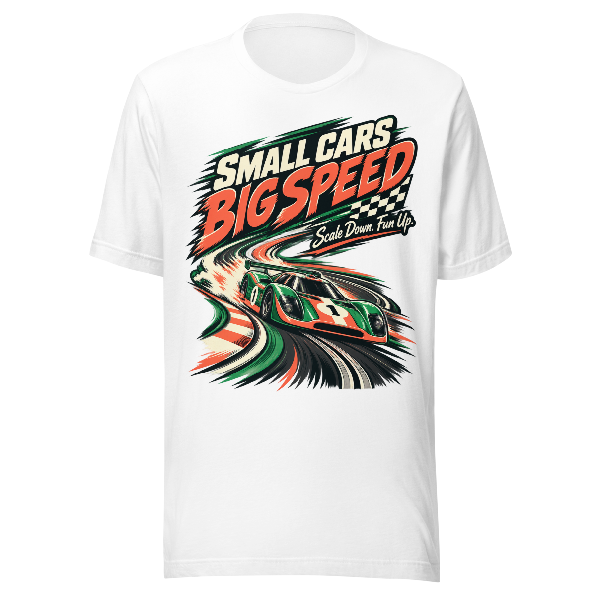 Small Cars Big Speed Unisex T-Shirt product mockup 5