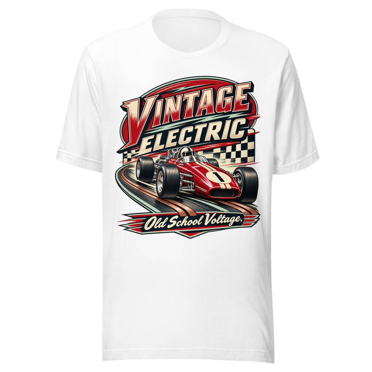 Vintage Electric Unisex T-Shirt product mockup 5