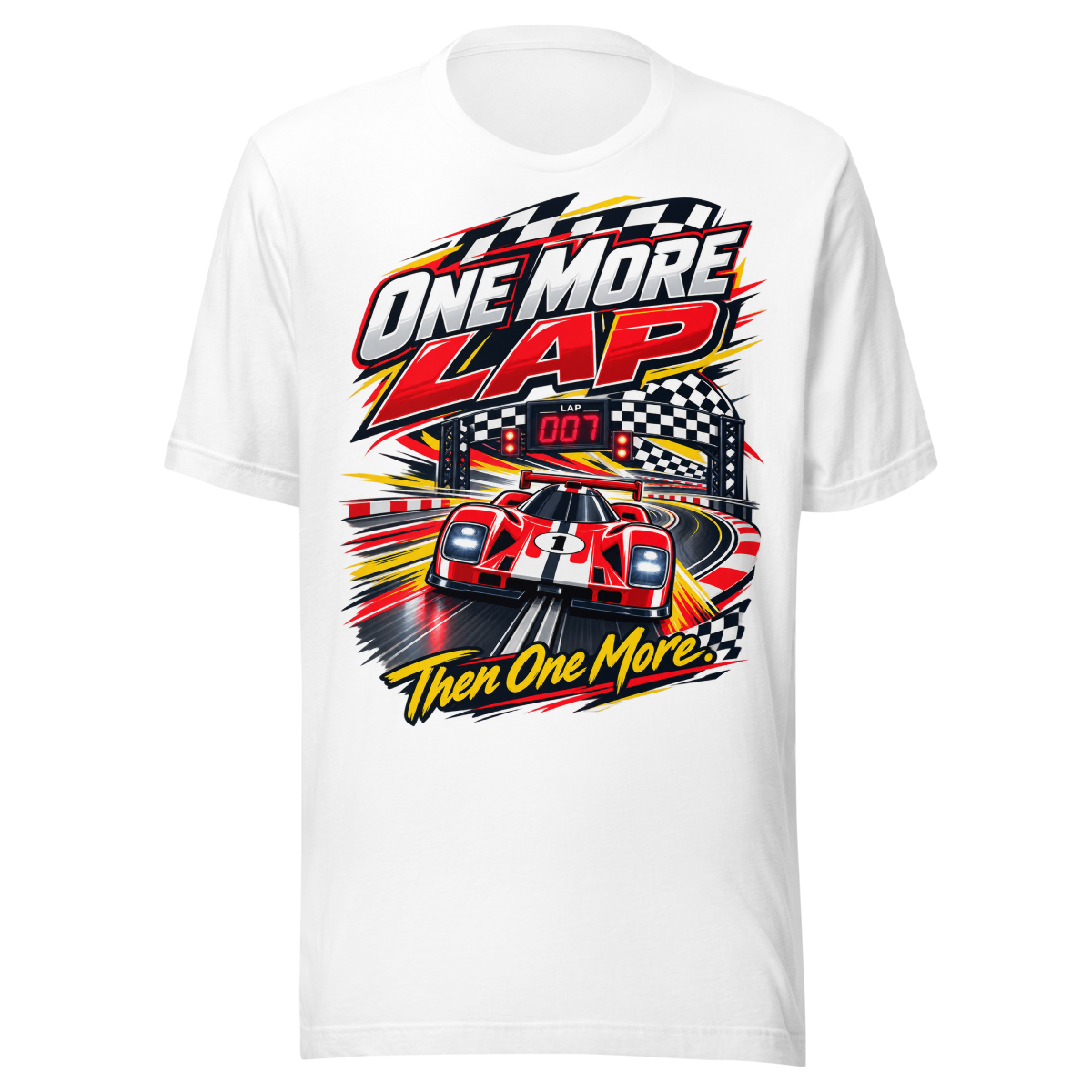 One More Lap Unisex T-Shirt product mockup 5