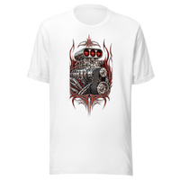 Supercharged V8 Pinstripe Unisex T-Shirt product mockup 5