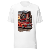 Barn Flag Red Hot Rod Pickup Unisex T-Shirt product mockup 5