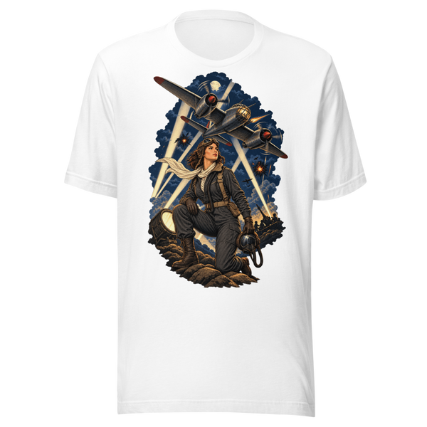Vintage Aviation Pin-Up Edition 31 Unisex T-Shirt — front view