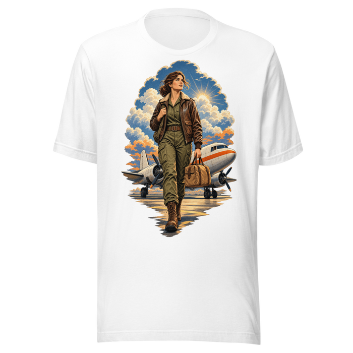 Vintage Aviation Pin-Up T-Shirt – Edition 33 Unisex T-Shirt product mockup