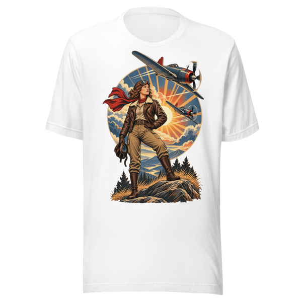 Vintage Aviation Pin-Up Edition 35 Unisex T-Shirt — front view