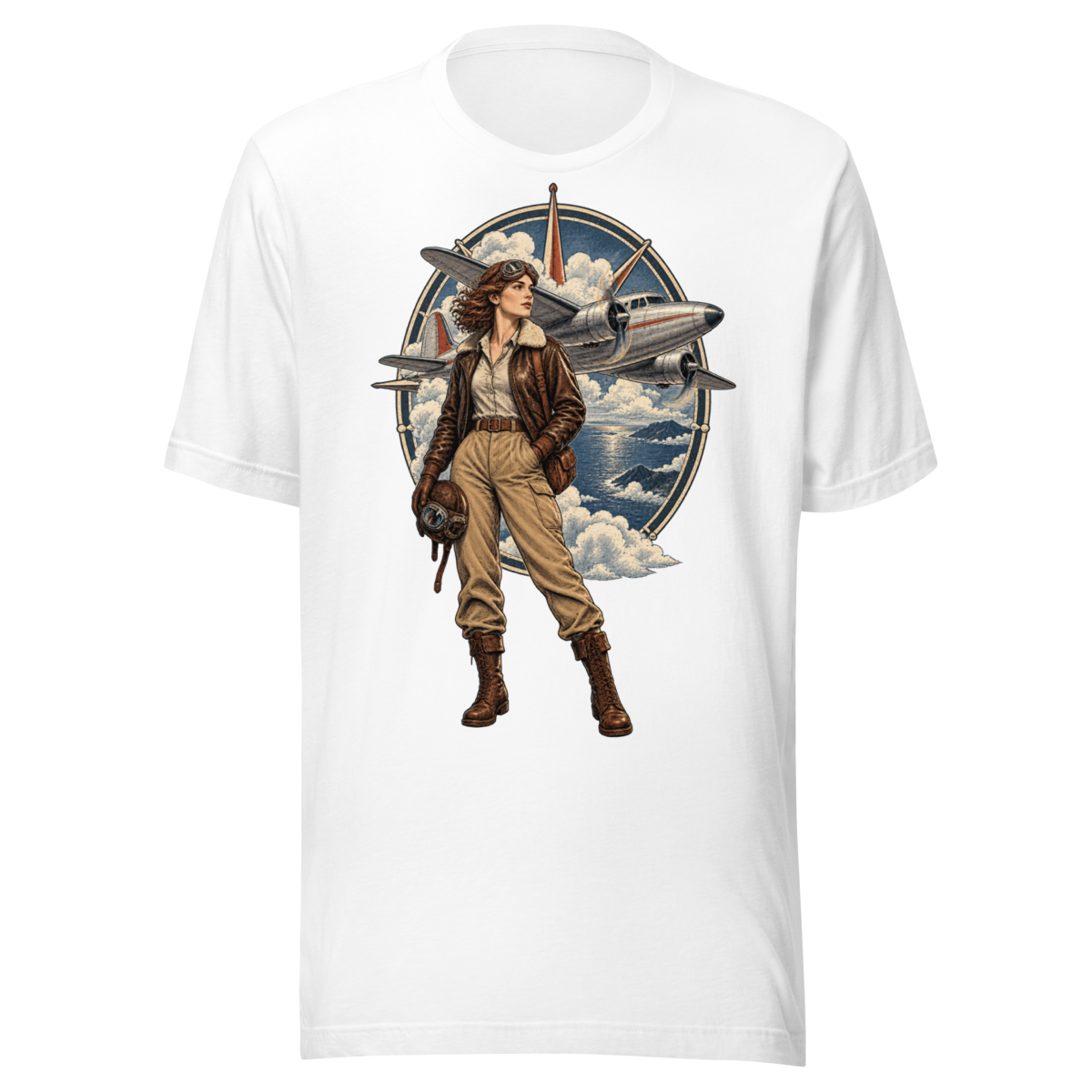 Vintage Aviation Pin-Up T-Shirt – Edition 38 Unisex T-Shirt product mockup