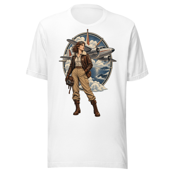 Vintage Aviation Pin-Up Edition 38 Unisex T-Shirt — front view