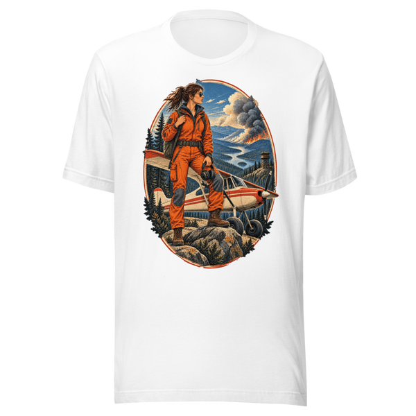 Vintage Aviation Pin-Up Edition 38 (Dark Colors Design) Unisex T-Shirt — front view