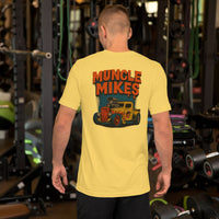 Back view of yellow Rat Rod Truck 001 unisex T-shirt