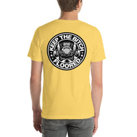 Back view of yellow Keep It Floored unisex T-shirt