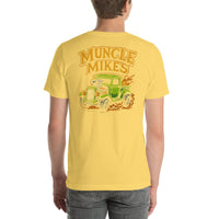 Back view of yellow Rat Rod Truck 002 unisex T-shirt