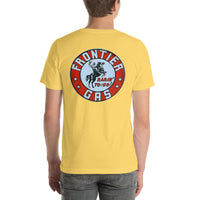 Back view of yellow Frontier Gas Vintage Gas and Oil unisex T-shirt