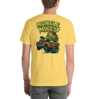 Back view of yellow Monster Rods 037 unisex T-shirt