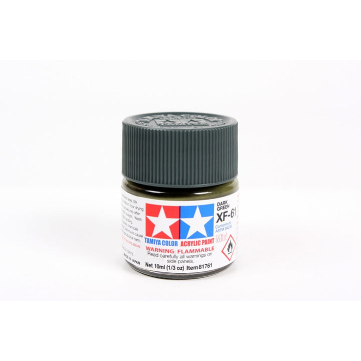 Tamiya XF-61 Dark Green Acrylic Mini 10 ml paint jar