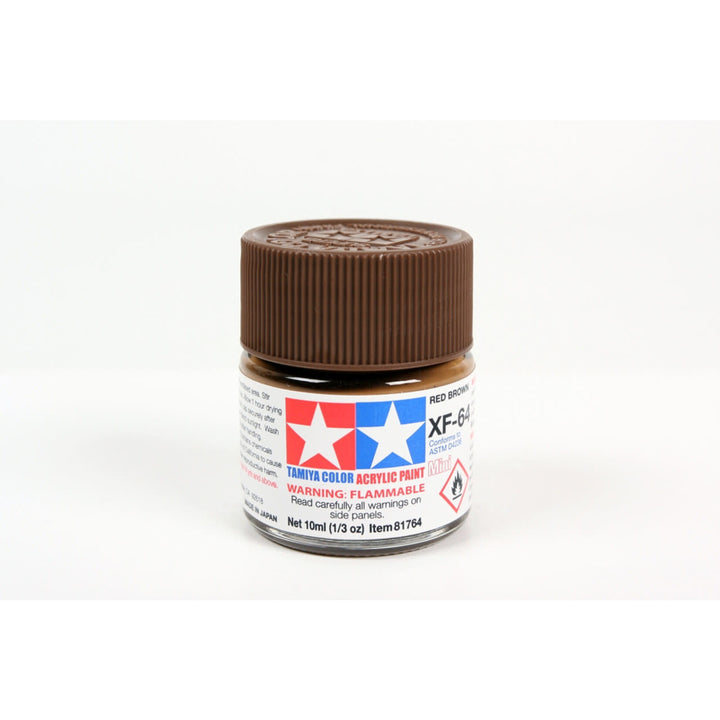 Tamiya XF-64 Red Brown Acrylic Mini 10 ml paint jar