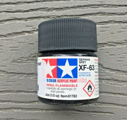 Tamiya XF-63 German Grey 10 ml acrylic paint bottle front view