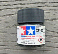 Tamiya XF-63 German Grey 10 ml acrylic paint bottle front view