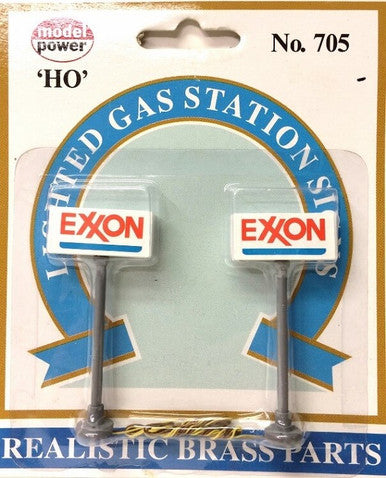 Model Power MDP705 HO pair of lighted Exxon gas station signs exact product image