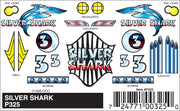 PineCar Silver Shark Stick-On Decals — P325