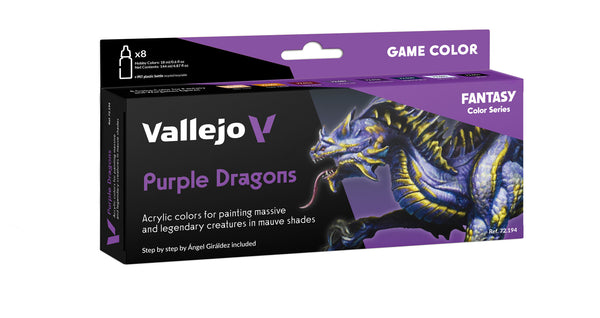 Vallejo Game Color Purple Dragons Set 8 × 18 mL – VLJ72194 — exact Vallejo product photo