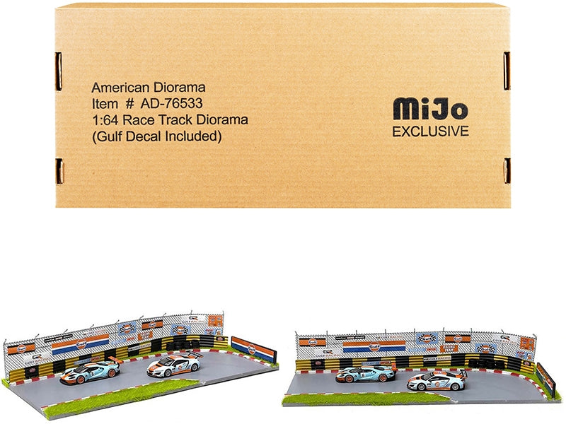 "Race Track Gulf Oil" Diorama with Decals for 1:64 Scale Models by American Diorama– product image