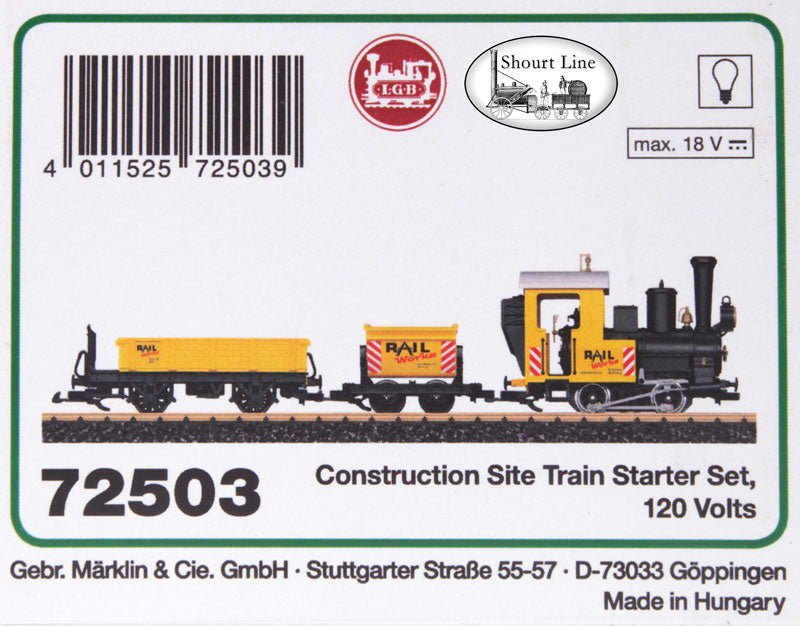 LGB LGB72503 Construction Site Starter Set (EAN 4011525725039) box label