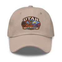 Utah embroidered dad hat in Stone