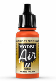 Vallejo 71.082 Red Fluorescent Model Air 17ml Bottle bottle